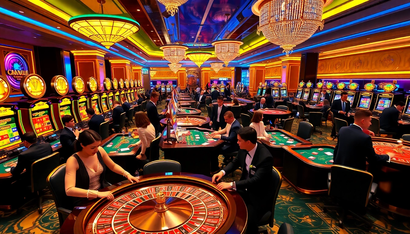 Players placing bets at ZK88 casino tables showcasing excitement and luxury.