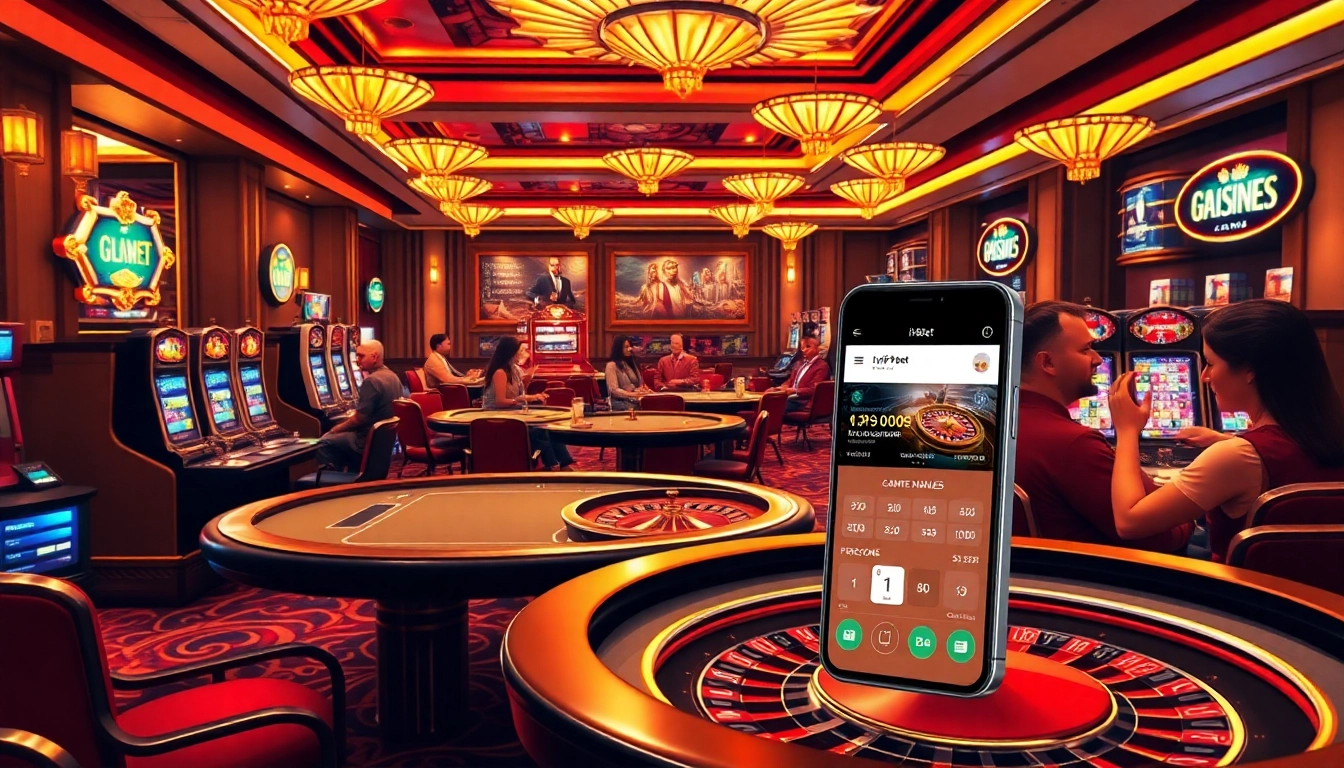 Tải i9bet app for a luxurious online gaming experience with vibrant casino elements.
