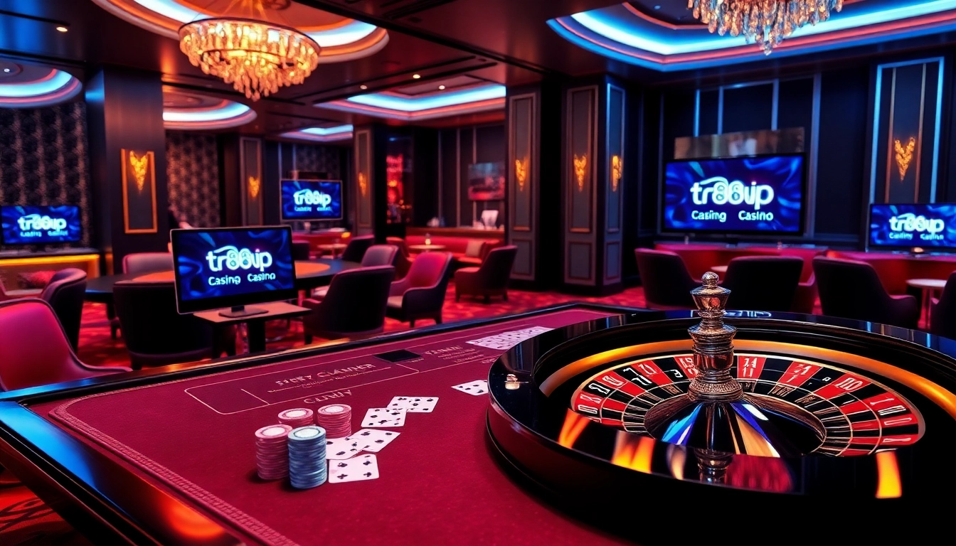 Engage in thrilling games at tr88vip.co.com, featuring vibrant casino tables and luxurious interfaces.