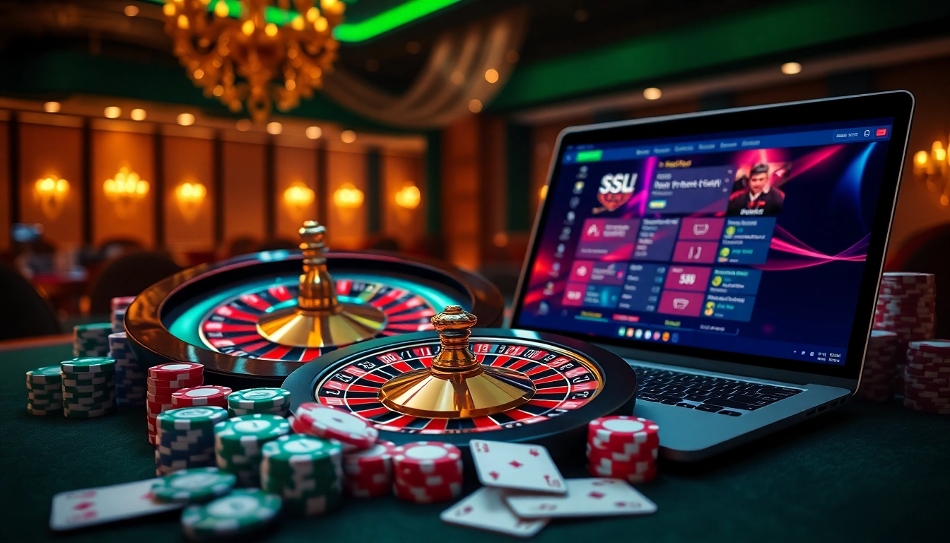 Experience the excitement of Bong88 online gaming with casino tables and vibrant betting elements.