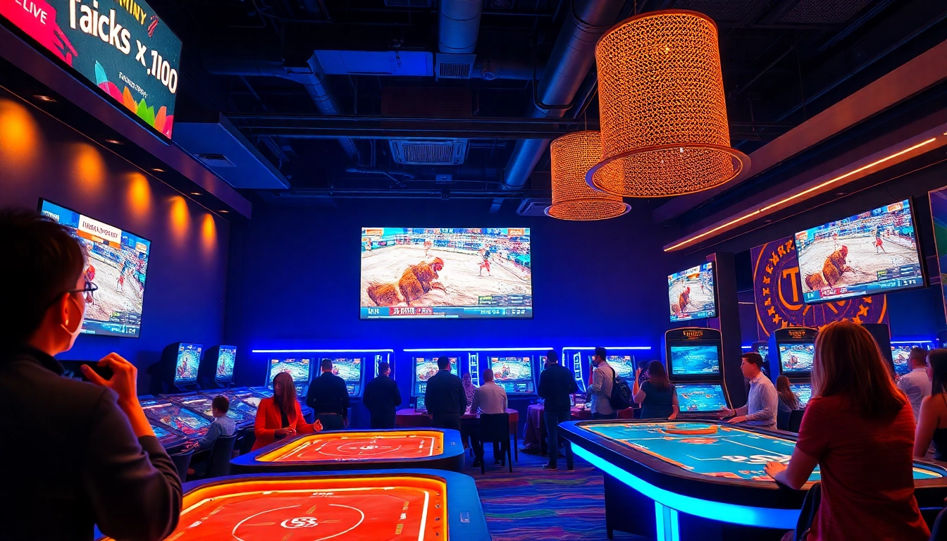 Exciting live betting scene at dagawin.live showcasing players and screens.