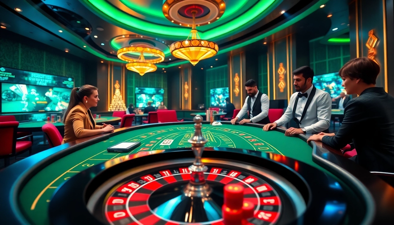 Experience thrilling gambling action at sv66 with players at a stylish casino table.